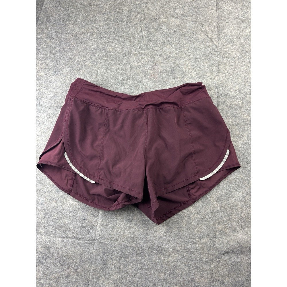 Zyia Active Shorts Women's L Red Brief Zip Pocket Drawstring Running Training